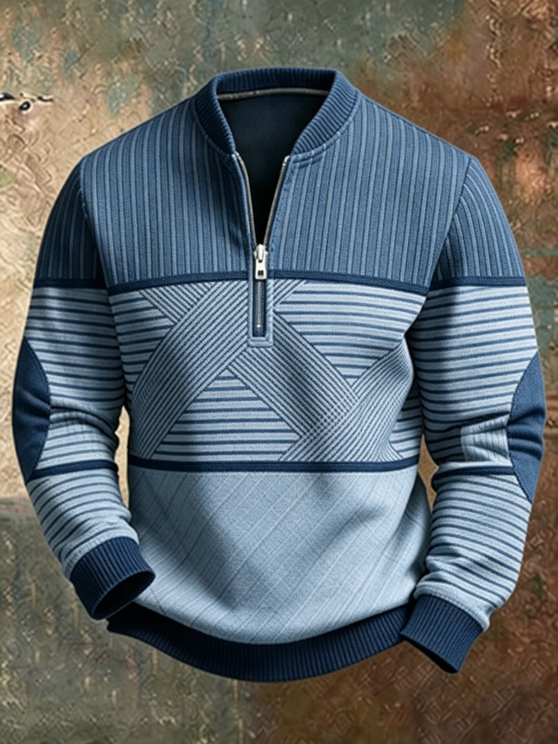 Dawid | Stylowy Sweter z Półzamkiem