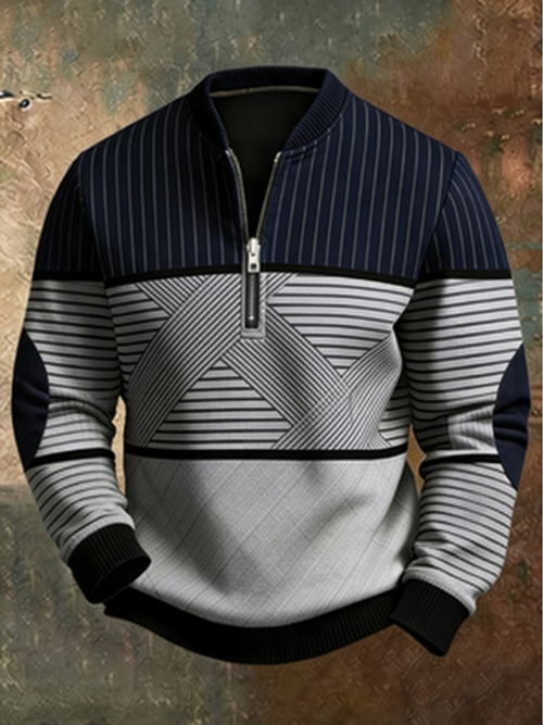 Dawid | Stylowy Sweter z Półzamkiem
