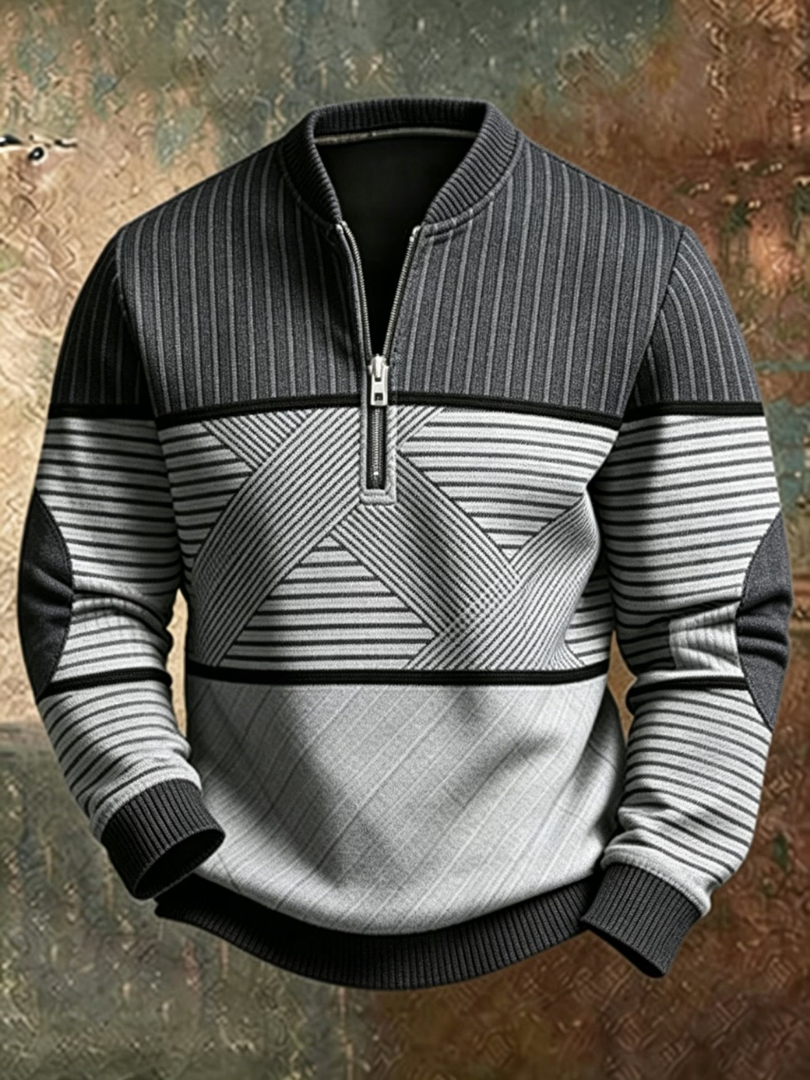 Dawid | Stylowy Sweter z Półzamkiem