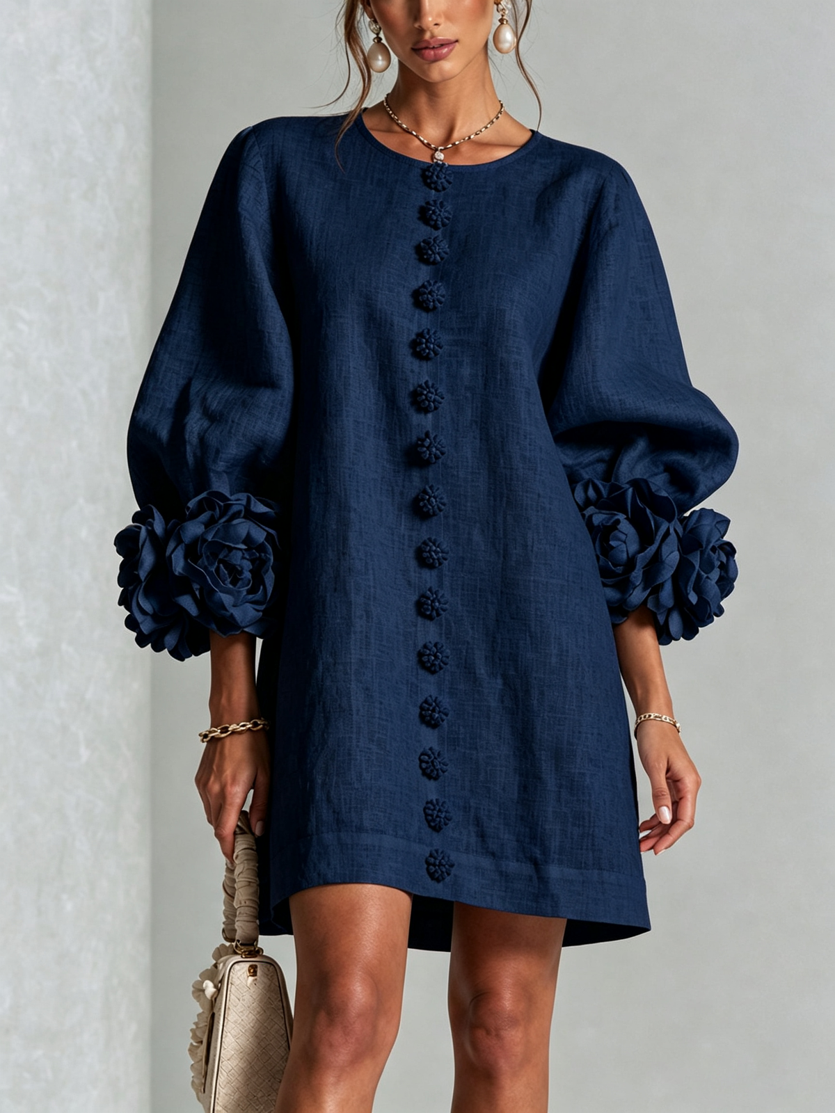 Amelia | Elegancka Sukienka Mini z Bufiastymi Rękawami