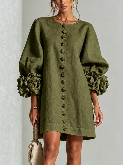 Amelia | Elegancka Sukienka Mini z Bufiastymi Rękawami