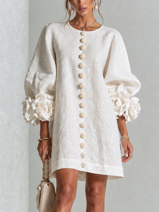 Amelia | Elegancka Sukienka Mini z Bufiastymi Rękawami