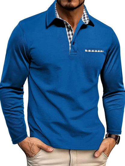 Marek | Elegancka Koszulka Polo z Długim Rękawem