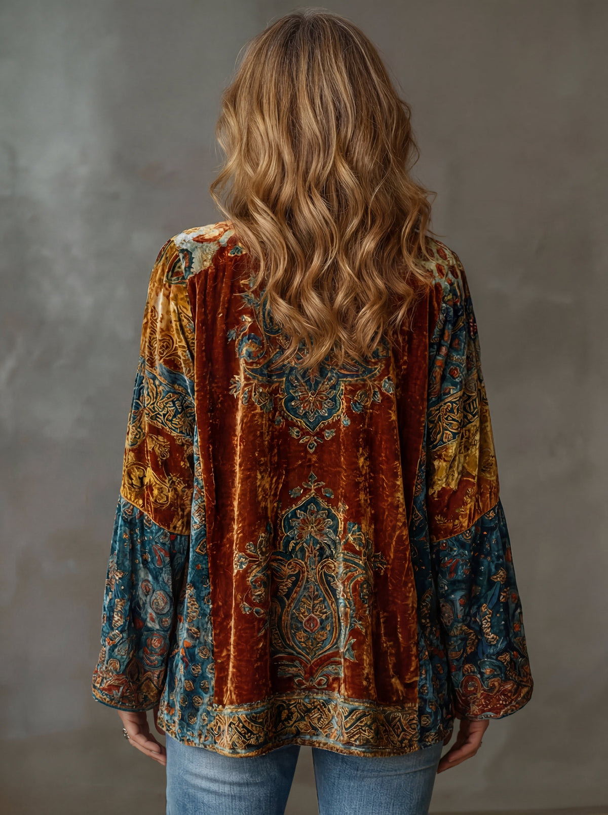 Michalina | Kolorowa Kurtka w Stylu Boho
