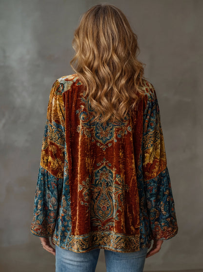Michalina | Kolorowa Kurtka w Stylu Boho