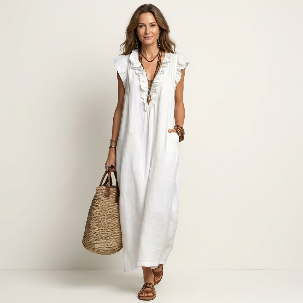 Anita | Elegancka sukienka z falbanami