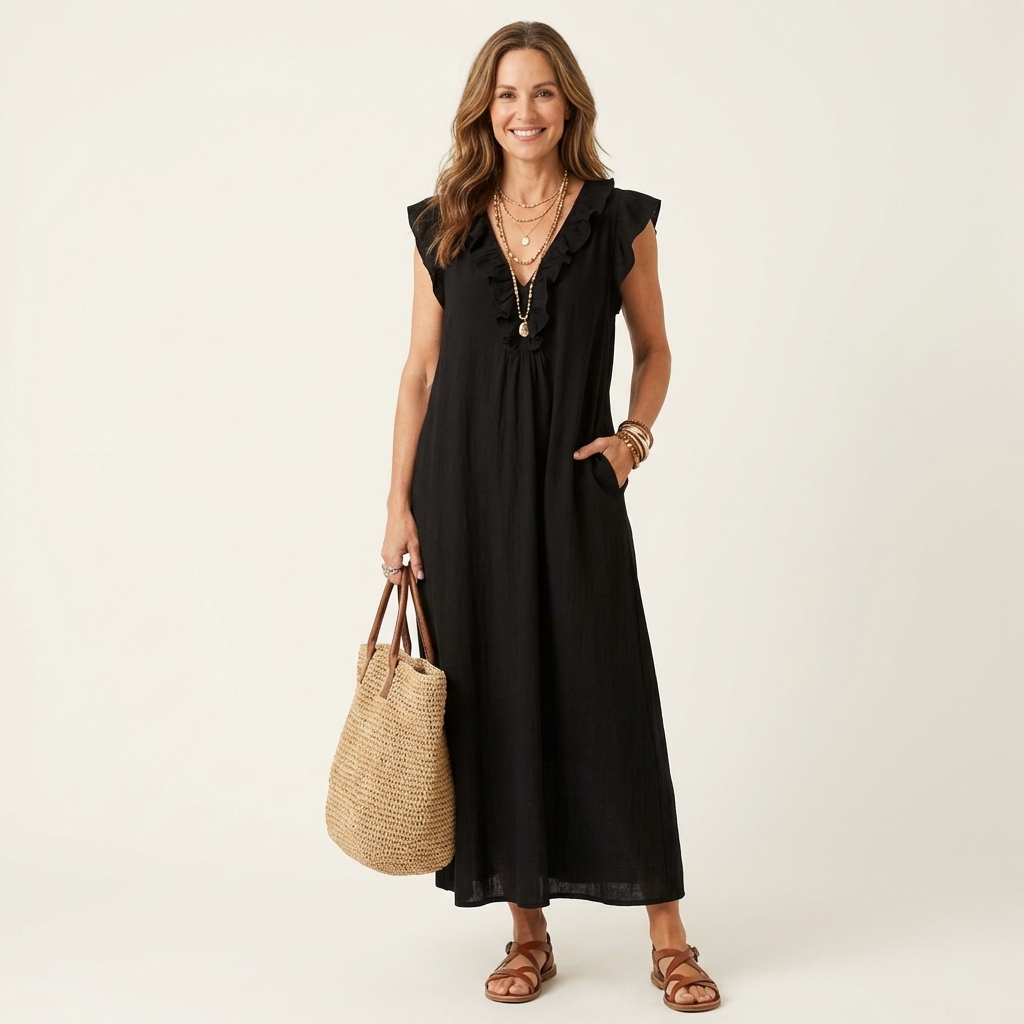 Anita | Elegancka sukienka z falbanami