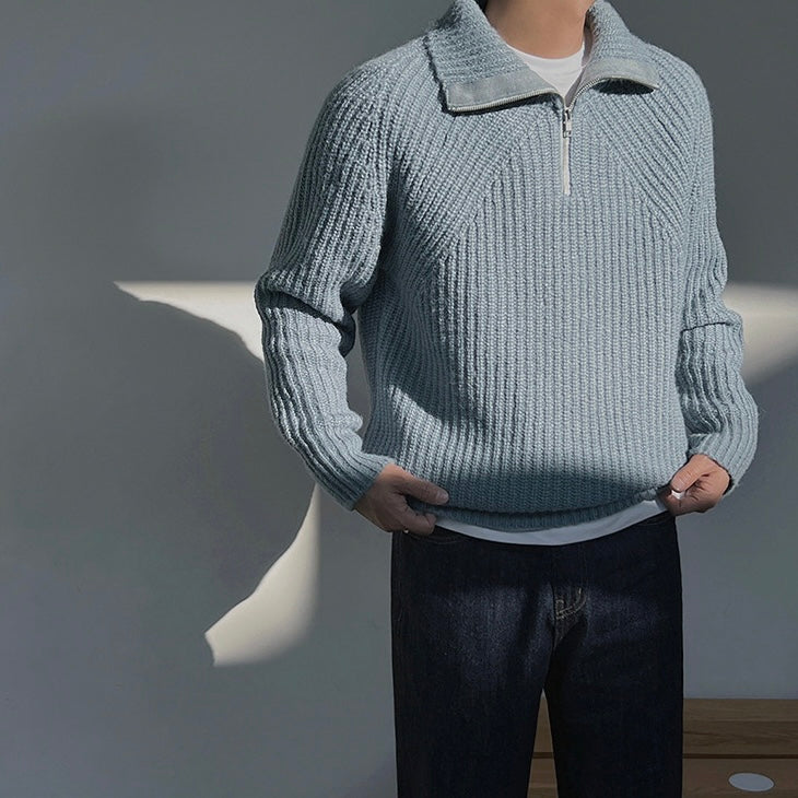 Martin | Pull Azure à quart de zip