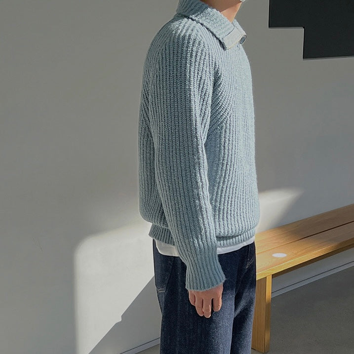 Martin | Pull Azure à quart de zip