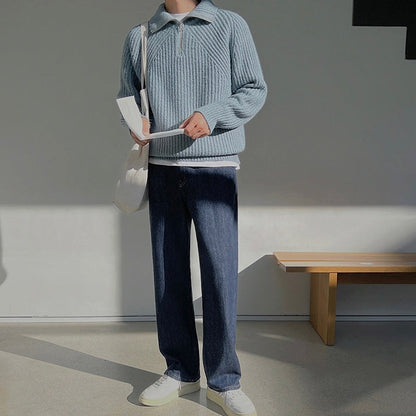 Martin | Pull Azure à quart de zip