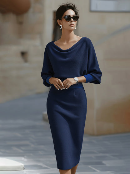 Karolina | Elegancka Sukienka Midi z Drapowaniem