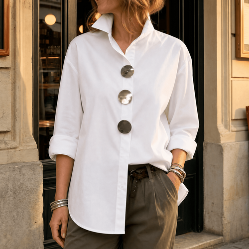 Alicja | Elegancka Bluzka z Ozdobnymi Guzikami
