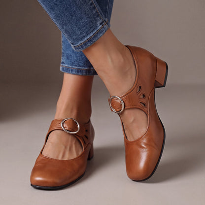 Ewa | Skórzane Buty Ortopedyczne Mary Jane